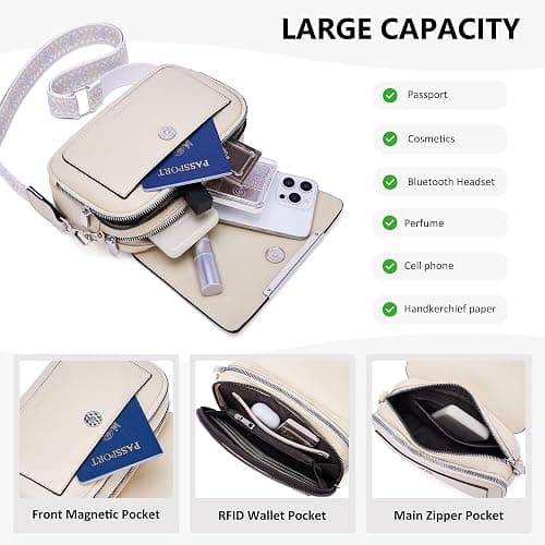 Roulens Crossbody Bags for Women Small Crossbody Wallet Purses with Card Slots Leather Shoulder Handbags Travel/Daily Use thumbnail 4