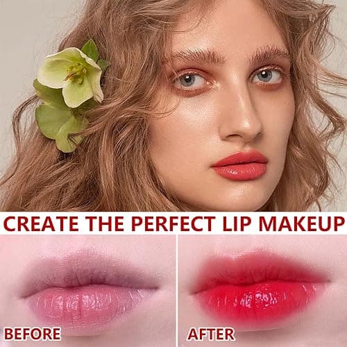 4 Colors Lip Tint Stain Set,Mini Velvet Lip Tint Watery Lip Stain Long Lasting Waterproof Moisturizing Lip & Cheek Tint,Hydrating,Natural Glossy Liquid Lipstick Lip Gloss Kits for Women - 4P thumbnail 3
