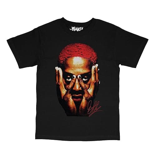 BLNKLV Basketball Legend The Worm 91 Face Streetwear Style T-Shirt Black - Image 1