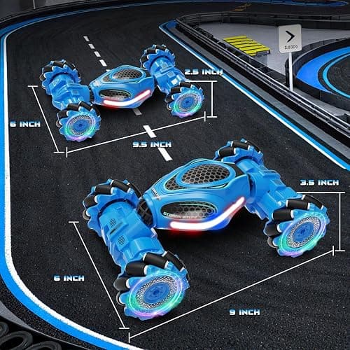 UFOLED Gesture Sensing RC Stunt Car, Remote Control 2.4GHz 4WD Hand Controlled Car Toys for Boys and Girls Ages 6-12, 360° Rotating Drift RC Cars with Lights and Music, Ideal Birthday and Xmas Gift thumbnail 2