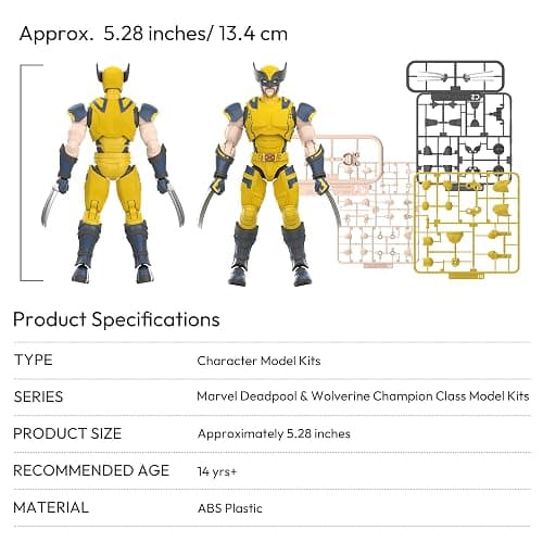 BLOKEES - Marvel Studio's Deadpool & Wolverine - Champion Class - CC05 - Wolverine Model Kit - Assembly Required - No Tools - No Cutting - No Glue - No Paint - Age 14+ thumbnail 11