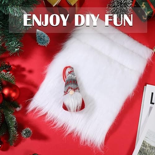 Jexine 16 Pcs Faux Fur Fabric 10 x 10 Inches Fluffy Faux Fur Squares Patches White Fabric Shaggy Cuts for Decoration DIY Crafts Sewing Cushion Chair Cover thumbnail 5