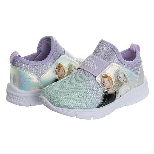 Disney Girls' Frozen Sneakers - Laceless Light-Up Running Shoes (Toddler/Little Girl) thumbnail 5