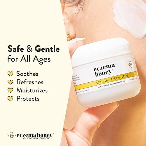 ECZEMA HONEY Soothing Facial Cream - Eczema Lotion for Face, Eyelids, Lips, and More - Natural Dry Skin Repair (2 Oz) thumbnail 3