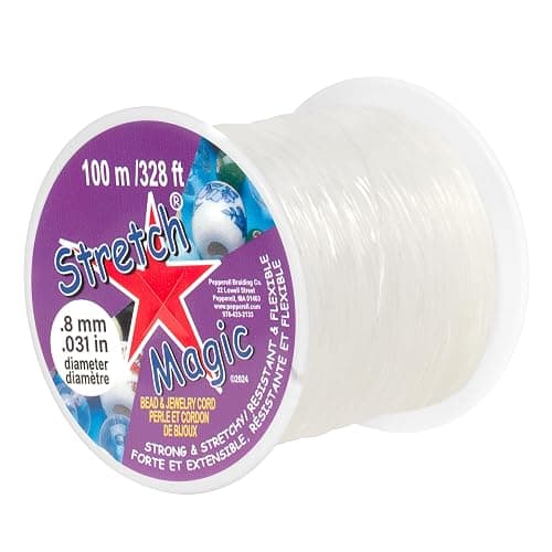 Stretch Magic Elastic Beading Cord – Clear Color, 0.8mm in Diameter, 100-Meter (328 ft) - Easy to Knot, Strong & Stretchy String for Making Beaded Jewelry - Image 1