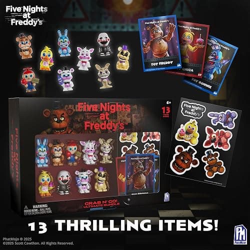 Five Nights At Freddy’s (FNAF) - Ultimate Grab N’ Go Bundle - Series 2 -Collectible Microfigures - Figure and Card Stand - Collectible Trading Cards - Sticker Sheet - Mini Toy Collector Set thumbnail 3