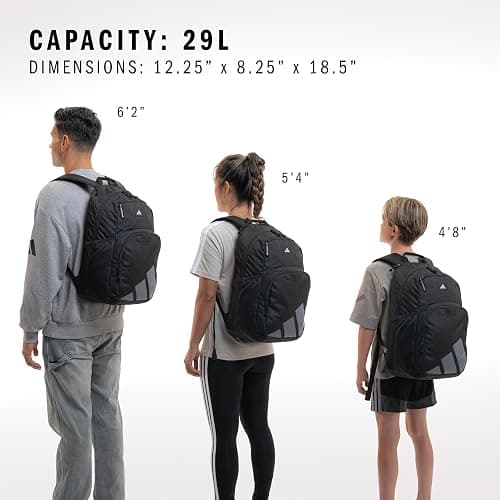 adidas Midway School Backpack 28L | Padded Laptop Sleeve, Multiple Organizer Pockets, Water-Bottle Pockets, Durable Build, School Gym & Travel Ready thumbnail 6