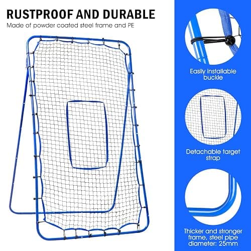 Winthai Volleyball Rebounder Net, Adjustable Pitch Bounce Back Baseball Softbal Soccer Lacrosse Rebound Sports Practice Training Equipment with Strike Zone for Backyard Indoor Outdoor thumbnail 7