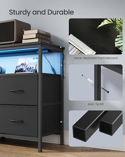 SONGMICS BELLAH Collection - Dresser for Bedroom, Chest of Drawers, TV Stand for TVs Up to 55 Inches, Living Room, Closet, 6 Drawers and 1 Shelf, Modern, Ink Black ULGS833BH02S thumbnail 7