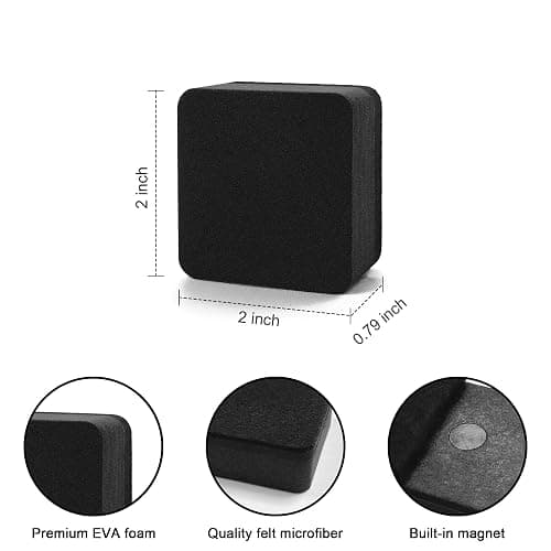 Dry Erase Erasers, IHPUKIDI 48 Pack Magnetic Whiteboard Dry Eraser Chalkboard Cleansers for Classroom, Home and Office (Black 2 x 2 Inch thumbnail 2