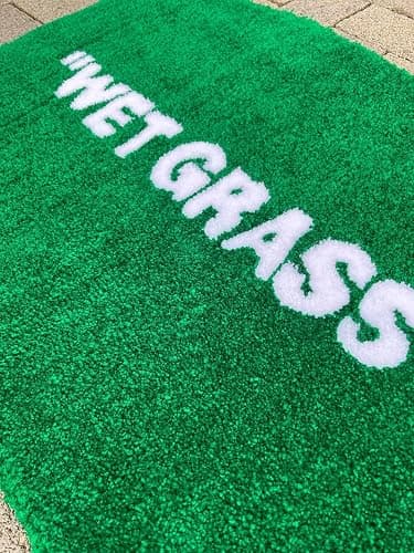 LUXAPE Wet Grass Rug - Tufted Hypebeast Decor - Handmade & Premium - 32 * 20in (80 * 50cm) - Hypebeast Room Decor - Off White Rug - Aesthetic Bape bathmat - Luxape Hypebeast thumbnail 8