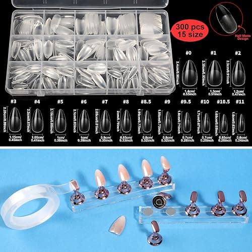 Teenitor Acrylic Nail Kit With Chrome Powder, Almond Tips, Art Brushes, Charms, 3D Gel, Tools, Stand - Beginner Set thumbnail 2