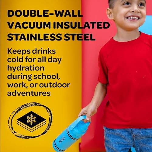 CamelBak Crayola Chug Stainless Steel Water Bottle 16oz, Carnation Pink | Vacuum Insulated Steel, Spill Resistant Chug Lid, Durable Stainless Steel, Protective Silicone Base, Easy Carry Design thumbnail 5