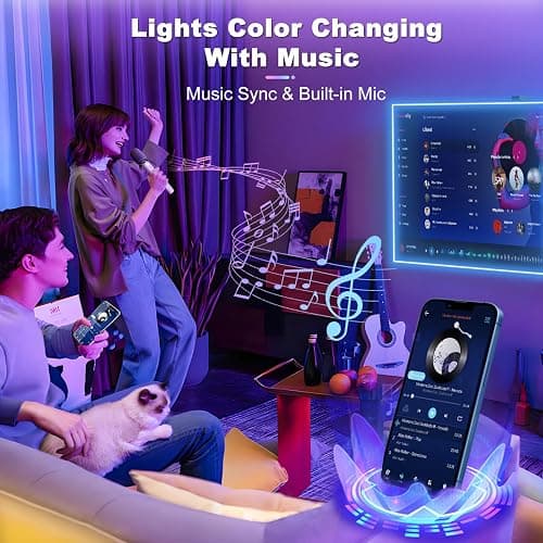Ruban LED, 10M Flexible RGB Bande LED Decoration Chambre, Bluetooth App Contrôle Synchroniser avec Rythme de Musique, Led Chambre pour Gaming Room, Plafond, Mariage, Fête, Cuisine, TV, Bureau thumbnail 5