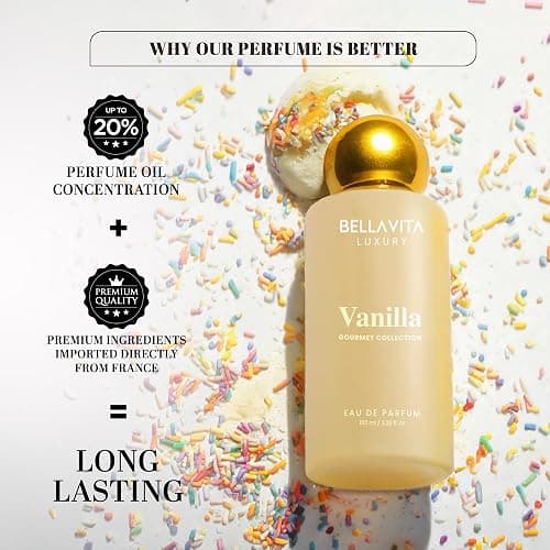 BELLAVITA Gourmet Collection Vanilla Edp Musk, Fruity Long Lasting Fragrance Perfume For Men And Women 100ml thumbnail 4