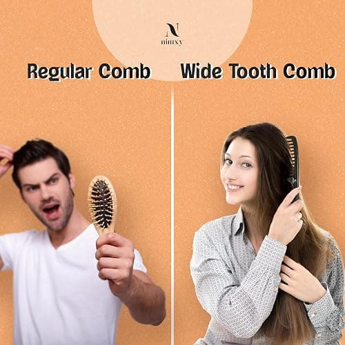 Nimxy Black Wide Tooth Comb for Curls 1 Pc - Curl Comb with Comfortable Handle for Detangling Medium to Long Wet and Wavy Hair - hairdressing & Styling thumbnail 5