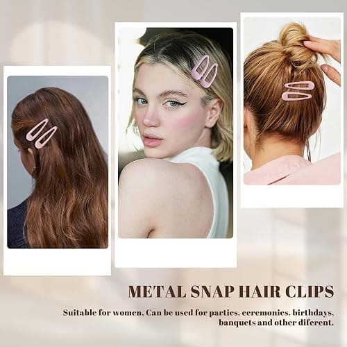 Cptots Small Hair Barrettes For Women No Slip Metal Snap Clips For Thin And Fine Hair,Matte Light Pink,20 PCS,1.97 x 0.5 Inch. thumbnail 6