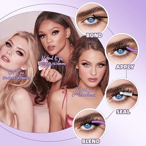 B&Qaugen Lash Clusters 200D Individual Lashes Eyelash Clusters Supersoft D Curl Cluster Eyelash Extensions 10-18 Mixed Eyelash Extension Wispy Volume Cluster Lashes DIY at Home(200D-D-10-18MIX) thumbnail 7