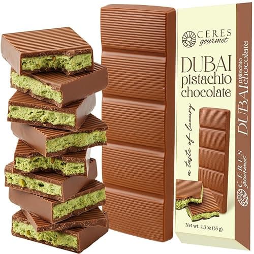 Dubai Chocolate Bar ‒ 2.3 oz | Milky Crispy Chocolate with Crunchy Kunafa & Rich Pistachio Paste ‒ Gourmet Dessert Bar - Image 1