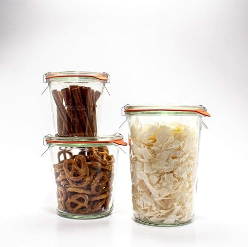 Weck Canning Jars 743-28.7 fl. oz Weck Mold Jars made of Transparent Glass - Eco-Friendly Canning Jar - Storage for Food, Yogurt with Air Tight Seal & Lid - 3/4 Liter Tall Jars Set - Set of (2 Jars) thumbnail 8