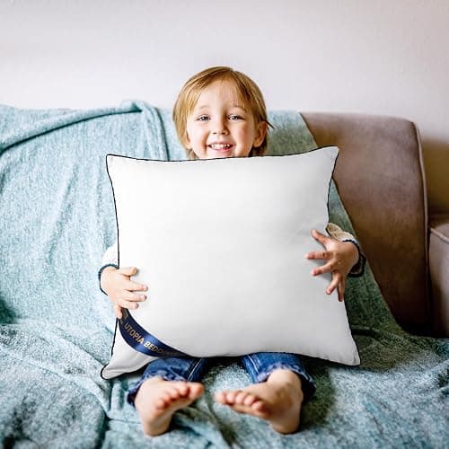Bedding Throw Pillow Inserts (Pack of 4, White), 16 x 16 Inches Decorative Indoor Pillows for Sofa, Bed, Couch, Cushion Sham Stuffer thumbnail 8