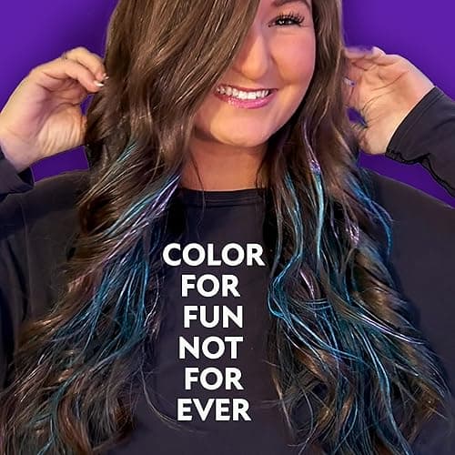 Fun In by Sun In Temporary Hair Color with Easy Brush Applicator for Kids, Teens & Adults - Washable One day color for Festivals, Events & Parties - All Hair Types - Purple thumbnail 4