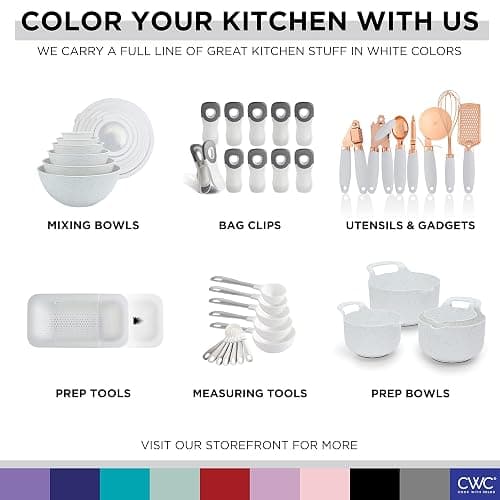 COOK WITH COLOR Non-Slip Cutting Board Set – Kitchen Essentials with Easy Grip Handle for Meat, Veggies, and Fruits, 4 Cutting Boards, White - 4 Cutting Boards - White thumbnail 8