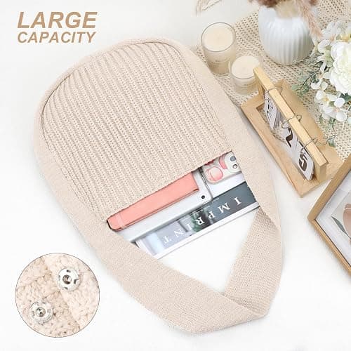 hatisan Crochet Bags for Women - Summer Beach Tote, Aesthetic Hippie Knit Bag thumbnail 4