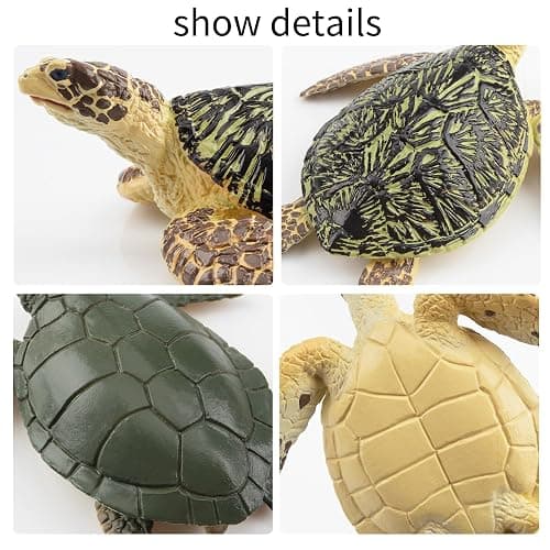 Toymany 6PCS Realistic Sea Turtle Figurines, Plastic Ocean Sea Animals Figures Set Includes of Turtles, Educational Toy Cake Toppers Christmas Birthday Gift for Kids Toddlers thumbnail 6