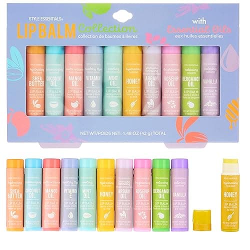 10pc Lip Balm Collection -Hydrating Lip Balms Infused- Enriched Lip Balm Set - Essential Oils
