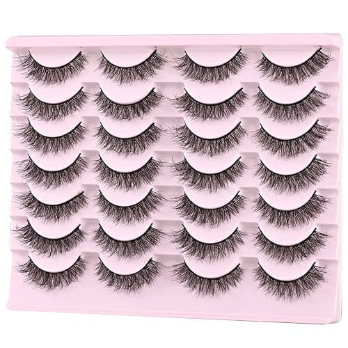 FARRED Natural Lashes Short Eyelashes Wispy False Mink Lash Pack 14 Pair Natural Look Fluffy Cat Eye Strip Eyelash Small Fake Lashes Full Pestañas Sets for MUA and Beginners Daily Makeup (F1 | 8-14mm) thumbnail 3
