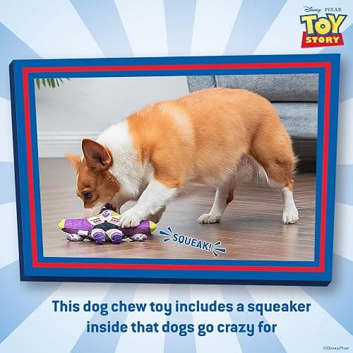Disney for Pets Pixar’s Buzz Lightyear Plush Dog Toy - Ballistic Nylon Fabric Toy with Squeaker for Dogs - Officially Licensed Product, 9 Inch thumbnail 4