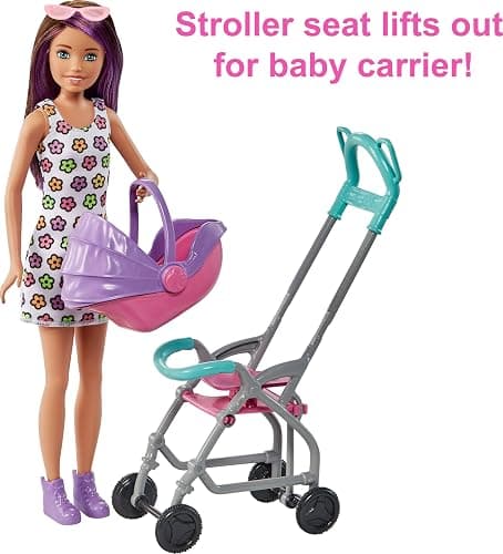 Barbie Skipper Babysitters, Inc. Playset with Skipper Babysitter Doll (Brunette), Stroller, Baby Doll & 5 Accessories, Toy for 3 Year Olds & Up thumbnail 4