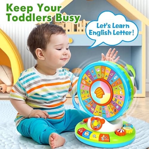 Duchong Learning Toy for Kids 1 2 3 Year Old Boys Girls, Spin and Sing Alphabet Zoo with Sounds, Interactive Educational Toys for Toddler 2-3, First Christmas 1st Birthday Gifts Toy thumbnail 5