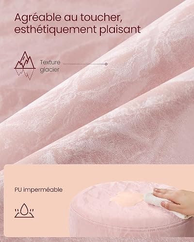 VASAGLE Tabouret de Maquillage, Réglable en Hauteur, Pivotant à 360 Degrés | Tabouret de Coiffeuse, en Cuir PU, Coussin Épais, pour Chambre, Rose bonbon, Collection ISLAND LJB120S01 thumbnail 6