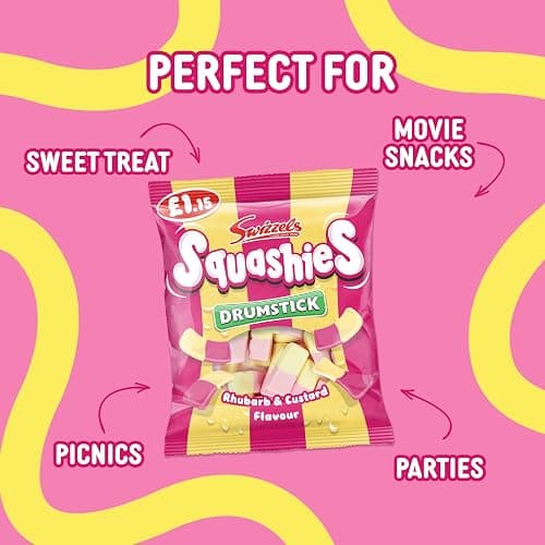 Swizzels Squashies Sweets - Rhubarb & Custard Flavour (Price Marked) Single Pack 120g thumbnail 3