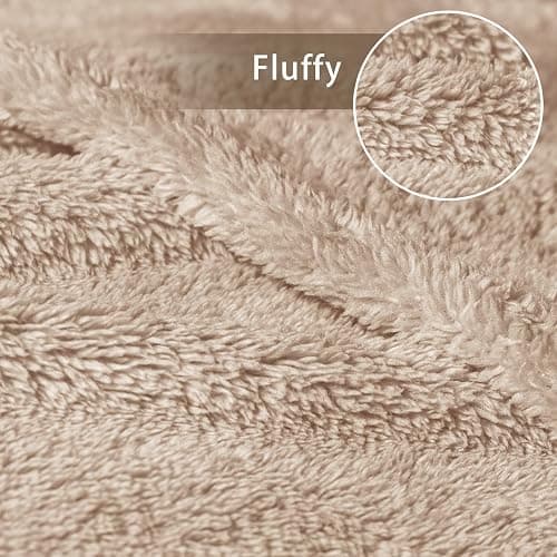 Exclusivo Mezcla Soft Plush Fleece Throw Blanket for Couch Camel | Fluffy Velvet Fuzzy Blankets, Breathable Flannel Throws for Bed, Cozy Lightweight Dorm Decor for All Seasons, 50x60 Inches thumbnail 7