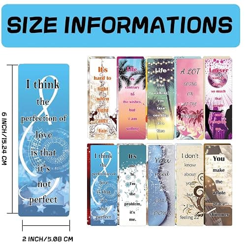 Music Inspired Bookmarks Fans Singer Book Marks Page Markers Paper Album Quotes Gift Bookmarks or Book Lovers Adults Teacher Women Funny Reading Gift thumbnail 5