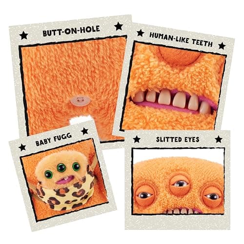 Fuggler Mini Rascals 9-inch Assortment Series 1 (Double Trouble) (Alien (Orange - Teddy) by ZURU, Funny Ugly Monster Plush Toy thumbnail 3