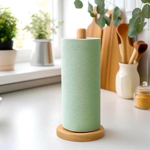 KitchLife Wooden Paper Towel Holder Countertop - Solid Freestanding Paper Towel Dispenser Stand with Anti-Skid Base thumbnail 5