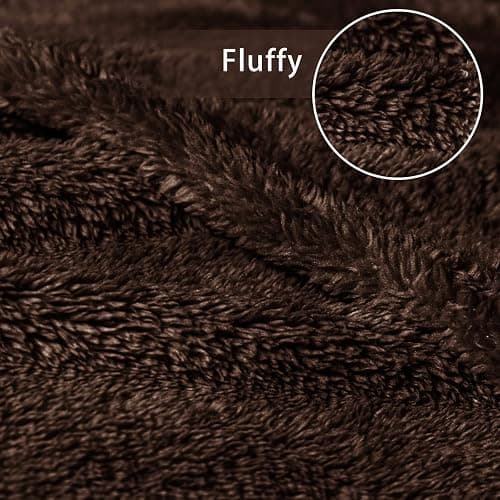 Exclusivo Mezcla Soft Fleece Throw Blanket for Couch, Super Soft Velvet Plush Fleece Blankets, Fuzzy Cozy and Warm for Winter, 50x60 Inches, Coffee thumbnail 7