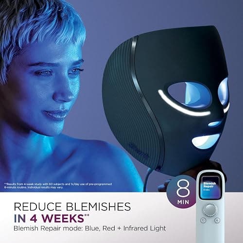 Shark CryoGlow LED Face Mask with Under-Eye Cooling, Anti-Ageing & Blemish Repair, Red & Blue LED, Infrared Light Therapy, USB-C, Remote Control, Storage Bag, Adjustable Straps thumbnail 5