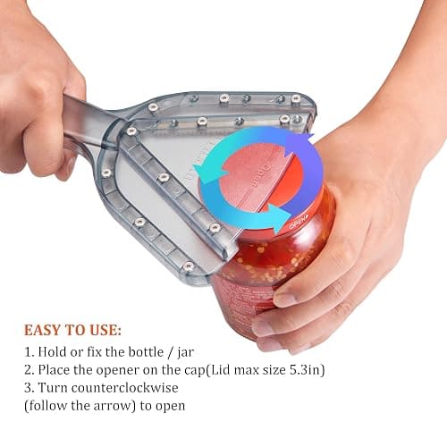 Uinxan Jar Opener for Weak Hand & Seniors with Arthritis,Easy Twist Off Bottle Caps,Patent | Unique Kitchen Gadgets, Christmas Gifts for Elderly/Women/Men (Red) thumbnail 5
