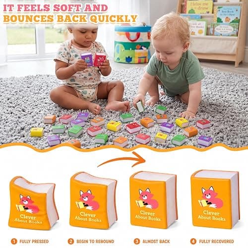 36 Pcs Stress Balls Toys Gift for Kids Back to School Gifts for Student Book Squishy's Fidget Toy Bulk First Day of School Party Favor Classroom Reward Prize Relief Toy for Exchange Gift (Cute) thumbnail 4