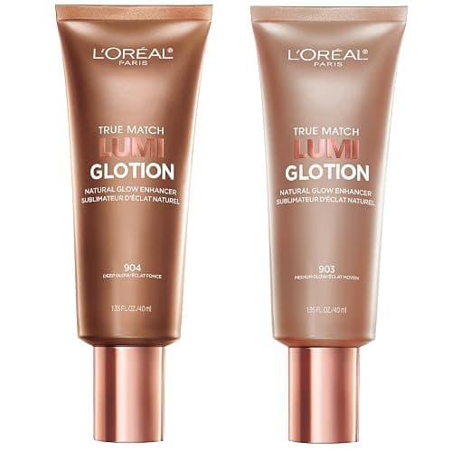 L’Oréal Paris True Match Lumi Glotion Medium and Deep Bundle, Highlighter and Bronzer For Radiant Glow, Pack of 2 - Image 1