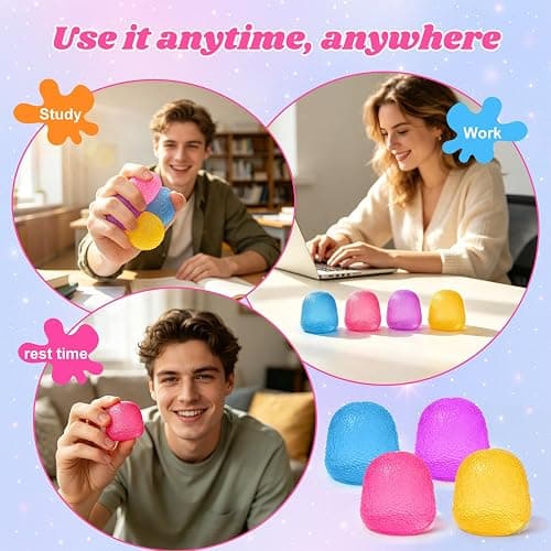 4PCS Gumdrop Squishy Toys Mini, Sweet Gel Candy Stress Ball, Sensory Squeeze Toy Set , Soft Hand Fidgets for Anxiety Relief, Birthday Goodie Bag Fillers for Teens & Adults thumbnail 5