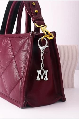 GAOKOXI Gold Bubble Initial Keychain Charm for Women Chunky Bag Purse Charms A-Z Letter Key Chains for Handbag Accessories thumbnail 2