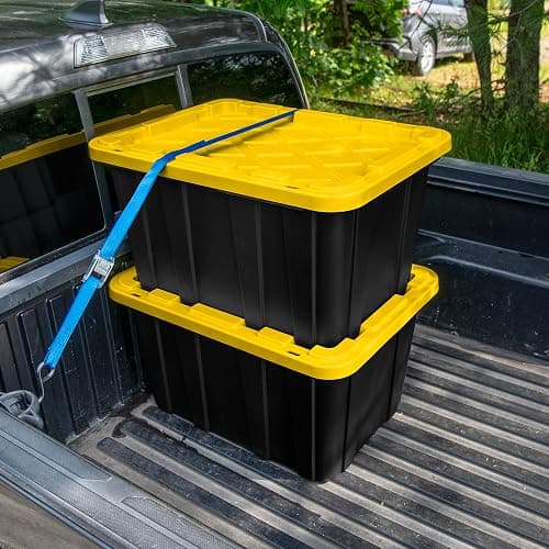Sterilite 6-Pack Industrial Tote, Plastic Storage Container Bins with Lids, 27 Gallon - Heavy-Duty Organizing Containers for Closet, Bathroom, and Office thumbnail 5
