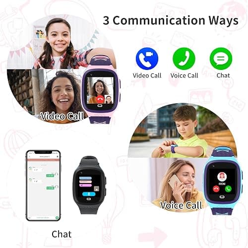 Tixpc 4G Kids Smart Watch Girls with GPS Tracker Location Video Call Cell Phone SOS Calling Voice Chat Camera Alarm Clock for Ages 5-12 Kids (Pink) thumbnail 5