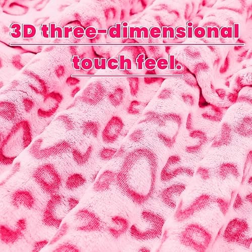 Pink Throw Blanket for Girls, Warm Soft Fuzzy Cute Small Fleece Toddler Throw Blanket for Lap Nap Daycare, Pink Gifts for Girls Women, Home Room Decor, 40x50 Inches thumbnail 7